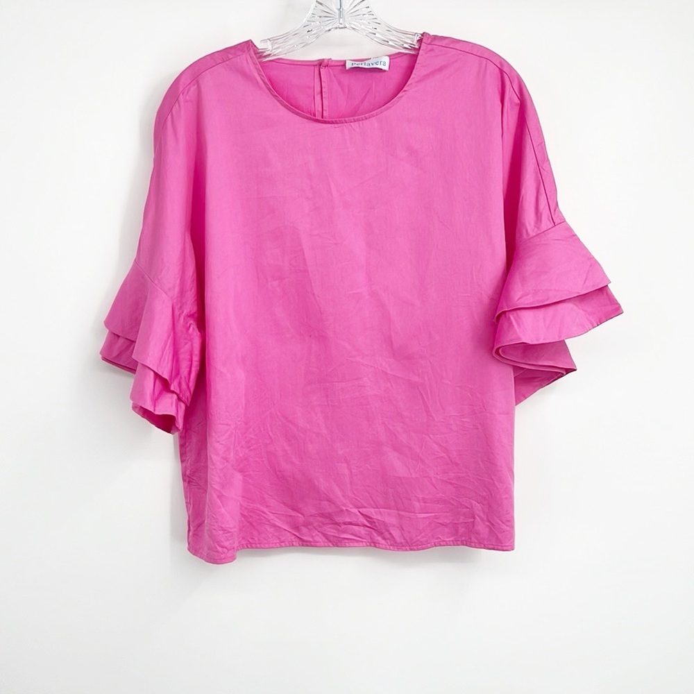 Perlavera Ruffle Sleeve Shirt Hot Pink One size Cosy
